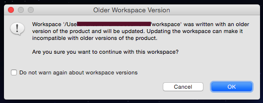 Eclipse Older Workspace Version